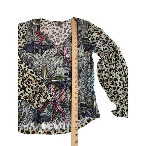 ANTHROPOLOGIE $98 Blank London Sibley Leopard Floral Ruffle Top Size XSmall - Picture 6 of 10